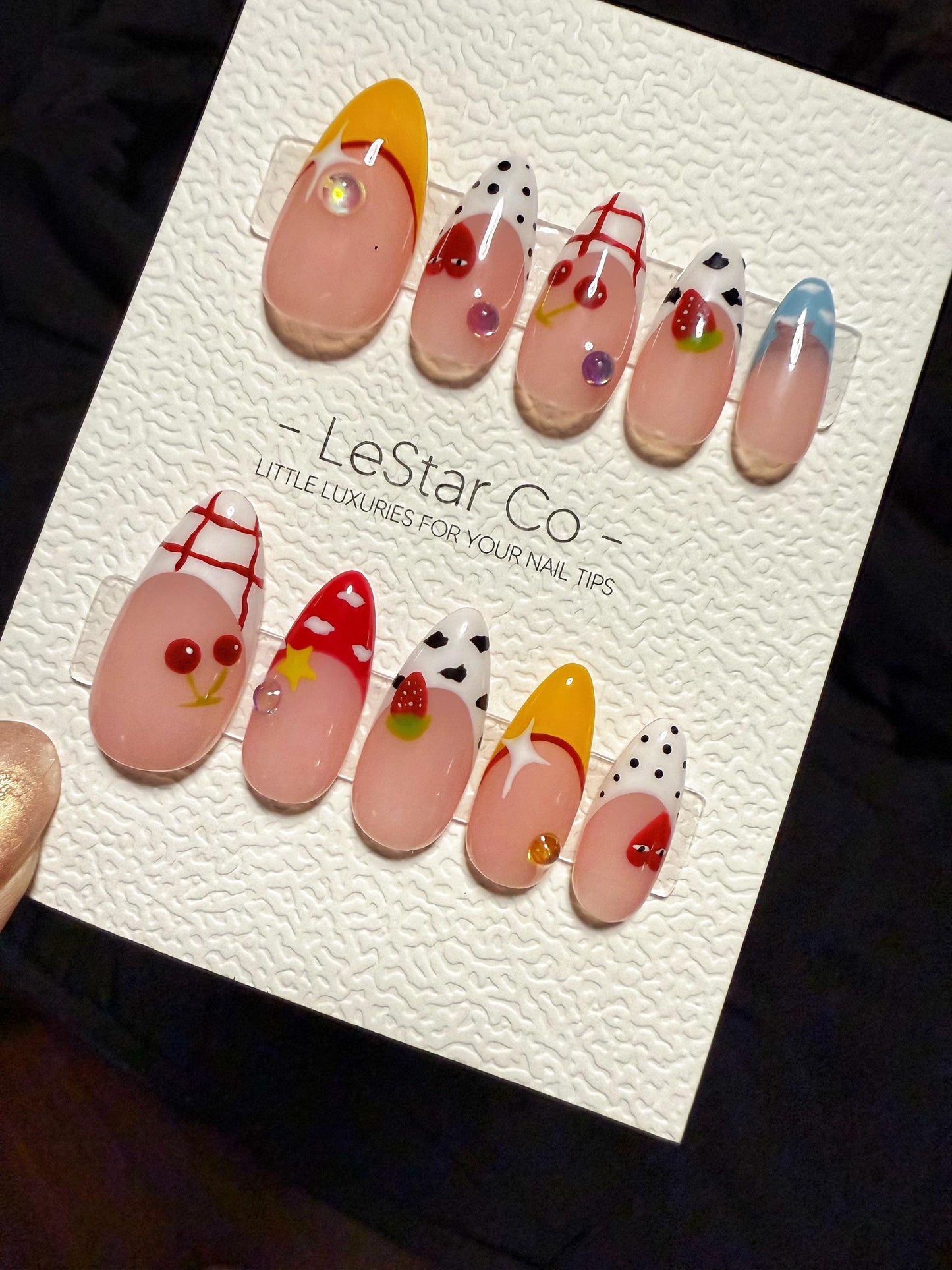 Whimsical Berry Carnival | Handmade Press On Gel Acrylic Nails | 4for3 Timed Offer