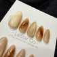 Reusable Toffee Glow Cat Eye | Handmade Press On Gel Acrylic Nails | 4for3 Timed Offer