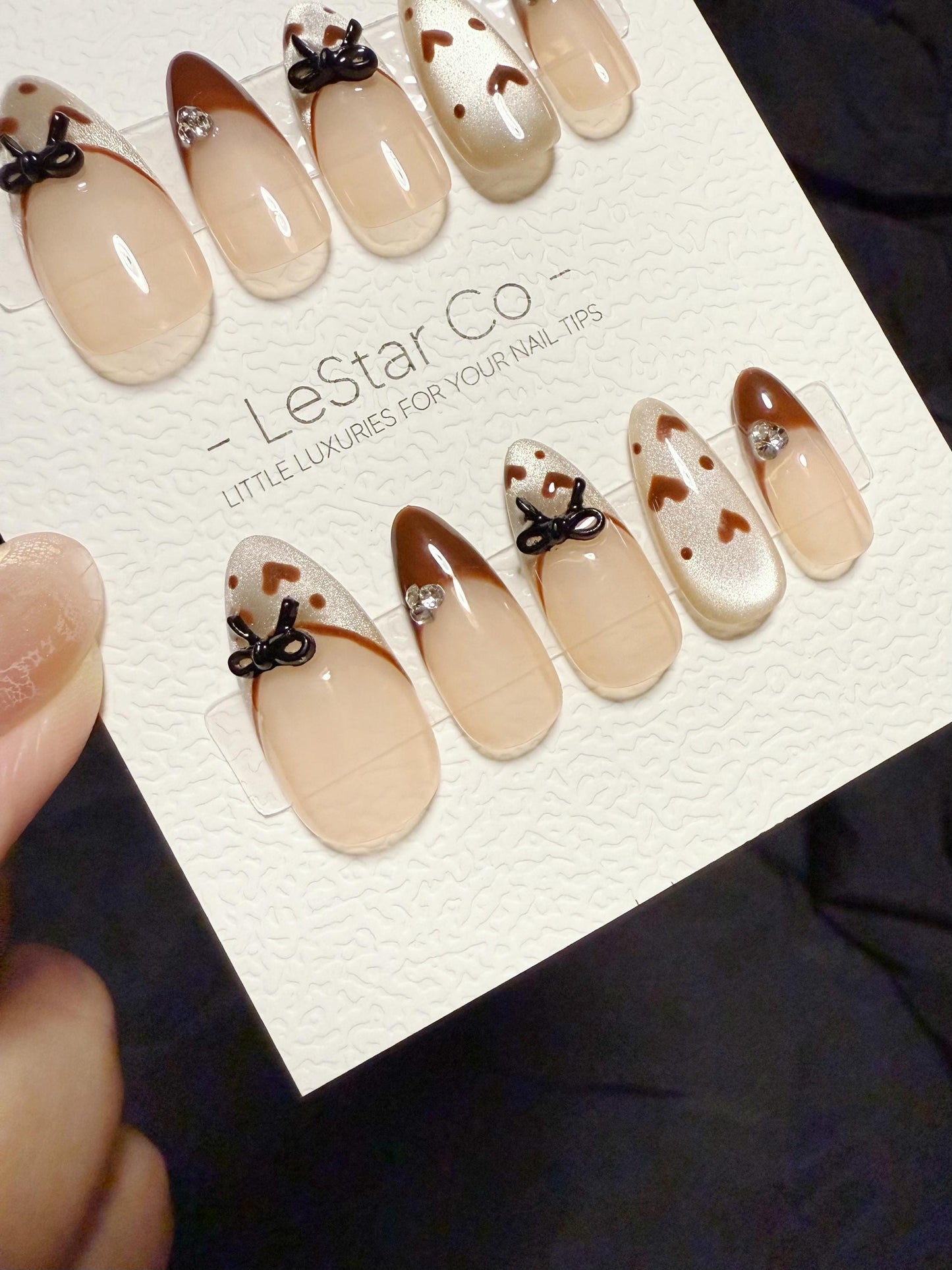 Reusable Brownie Belle | Handmade Press On Gel Acrylic Nails | 4for3 Timed Offer