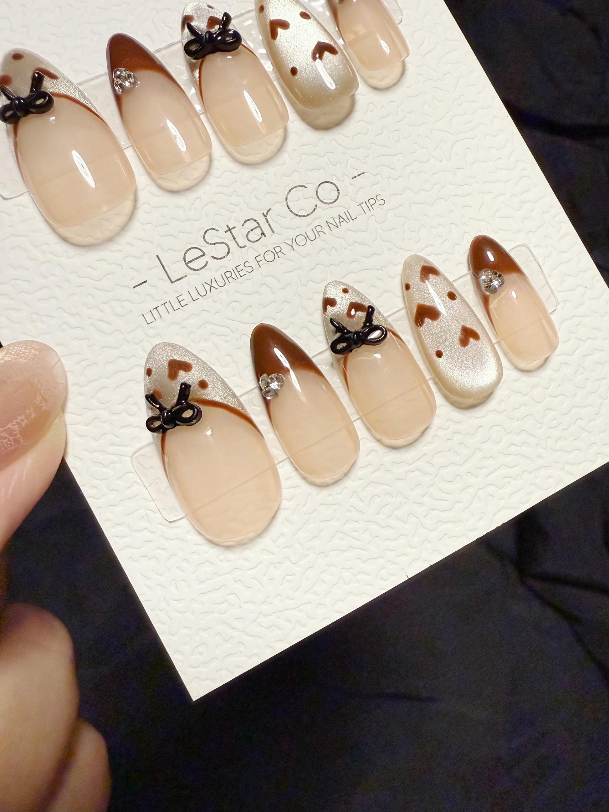 Reusable Brownie Belle | Handmade Press On Gel Acrylic Nails | 4for3 Timed Offer