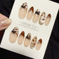 Reusable Brownie Belle | Handmade Press On Gel Acrylic Nails | 4for3 Timed Offer