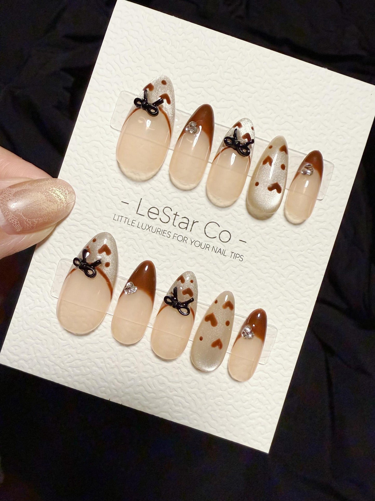Reusable Brownie Belle | Handmade Press On Gel Acrylic Nails | 4for3 Timed Offer