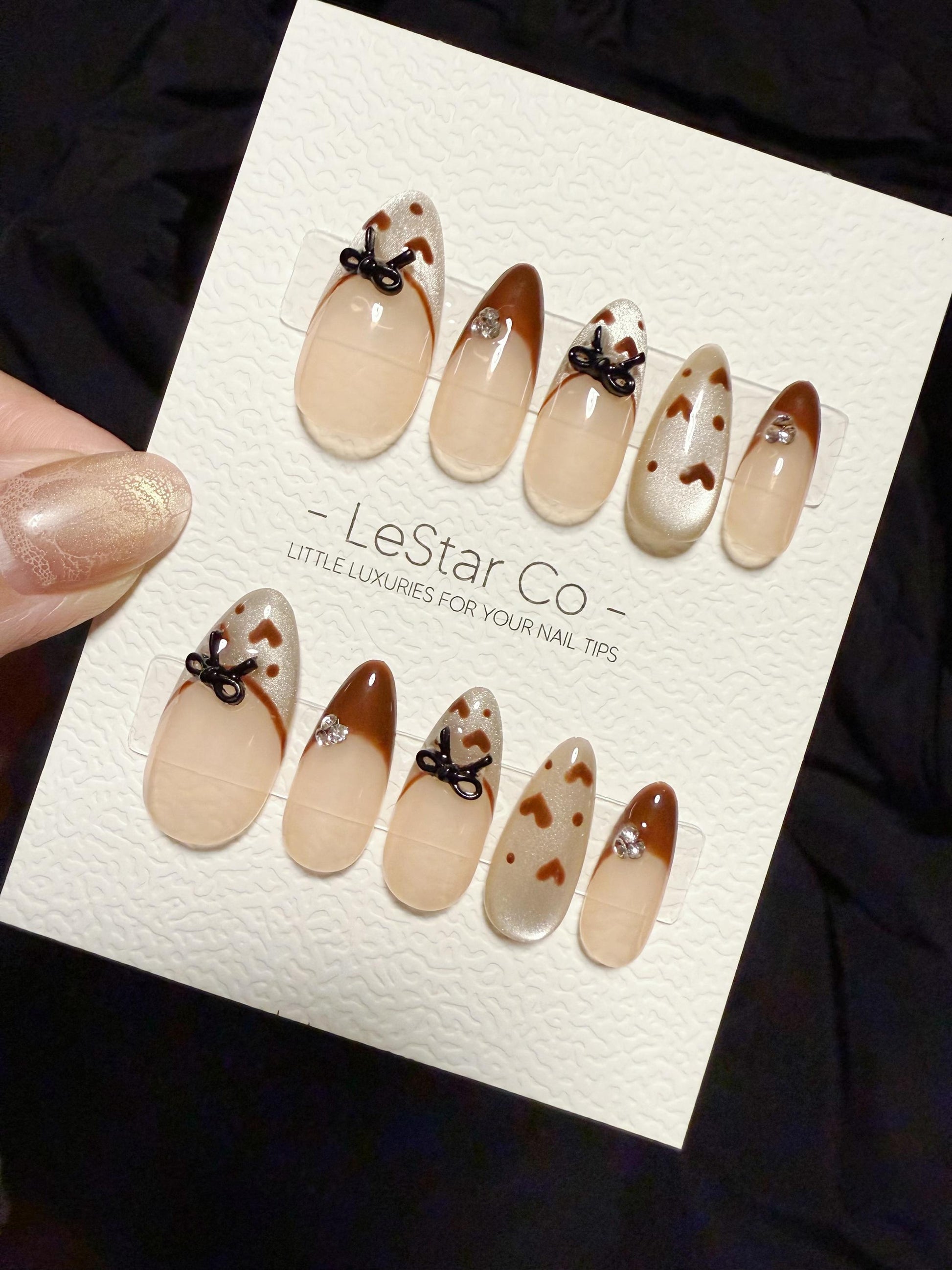 Reusable Brownie Belle | Handmade Press On Gel Acrylic Nails | 4for3 Timed Offer
