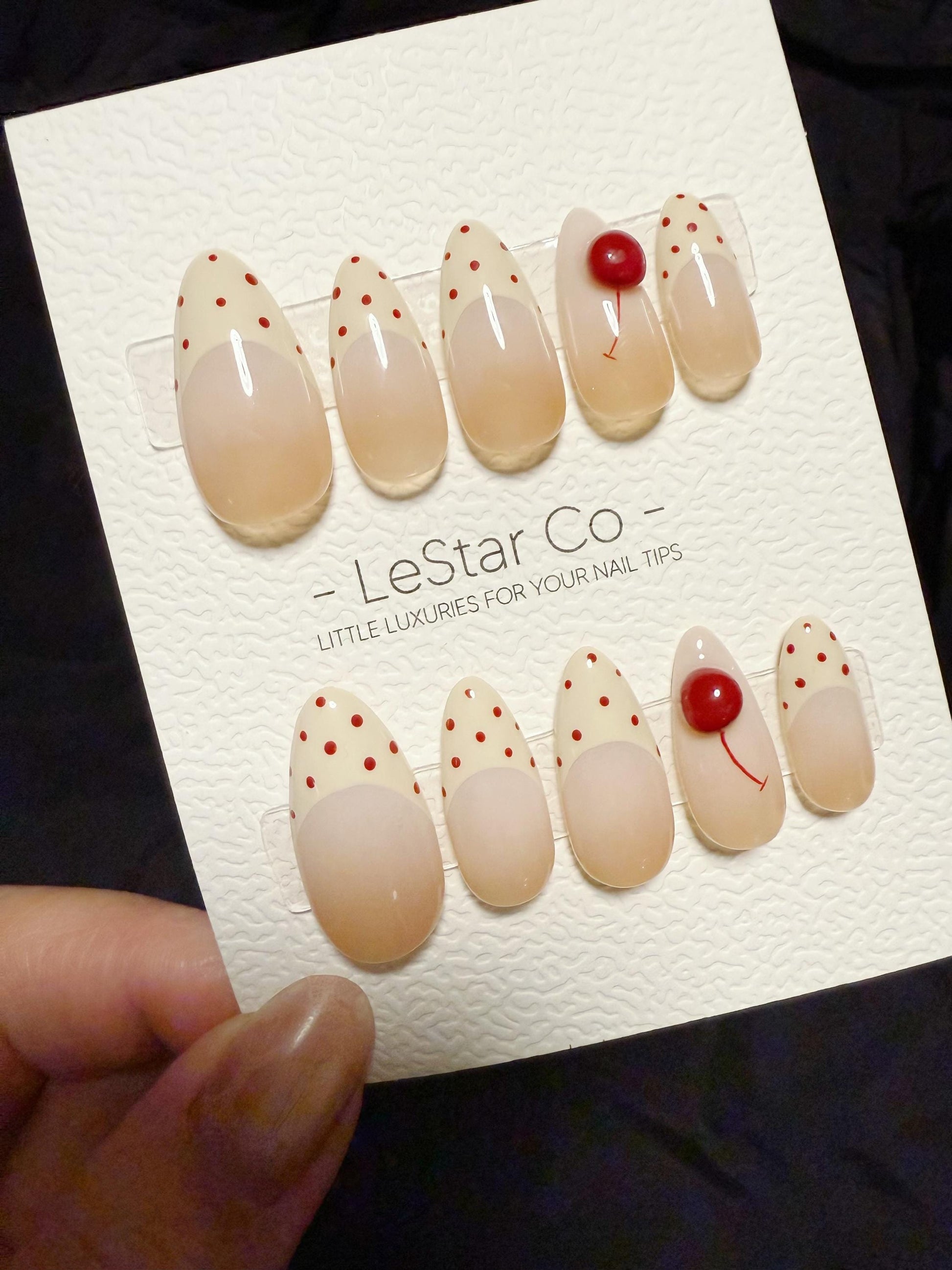 Reusable Cherry on Top | Handmade Press On Gel Acrylic Nails | 4for3 Timed Offer