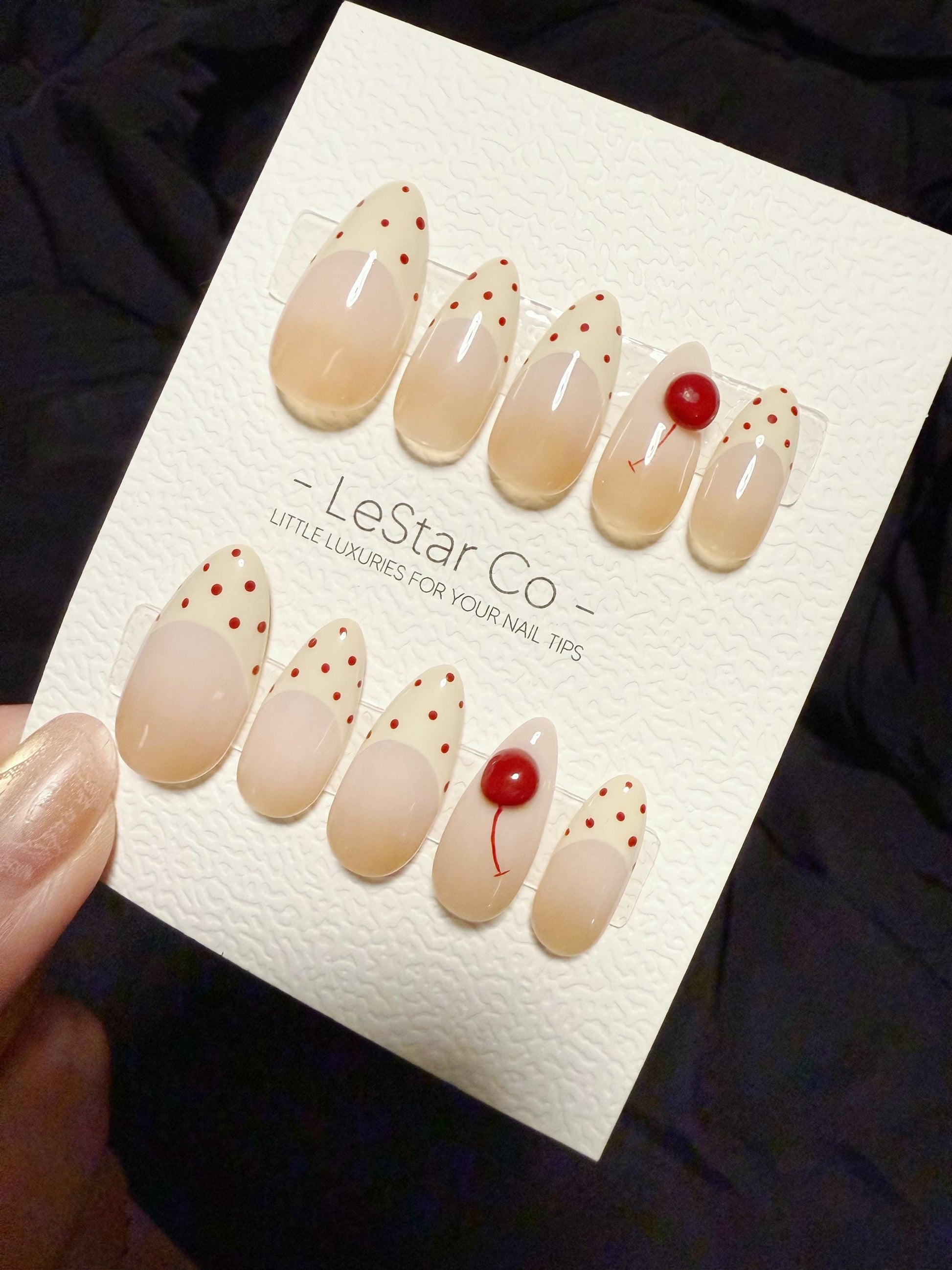 Reusable Cherry on Top | Handmade Press On Gel Acrylic Nails | 4for3 Timed Offer