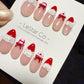 Reusable Cherry Lace Love | Handmade Press On Gel Acrylic Nails | 4for3 Timed Offer