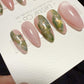 Reusable Blush Meadow Cat Eye | Handmade Press On Gel Acrylic Nails | 4for3 Timed Offer