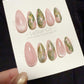 Reusable Blush Meadow Cat Eye | Handmade Press On Gel Acrylic Nails | 4for3 Timed Offer