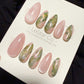Reusable Blush Meadow Cat Eye | Handmade Press On Gel Acrylic Nails | 4for3 Timed Offer