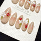 Reusable Berry Petal Cat Eye | Handmade Press On Gel Acrylic Nails | 4for3 Timed Offer