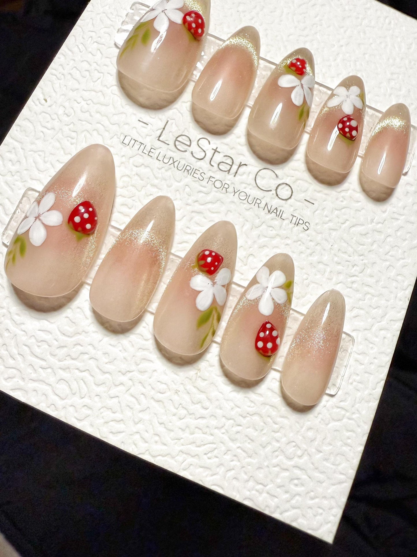 Reusable Berry Petal Cat Eye | Handmade Press On Gel Acrylic Nails | 4for3 Timed Offer