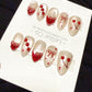 Reusable Berry Sweetheart Cat Eye| Handmade Press On Gel Acrylic Nails | 4for3 Timed Offer
