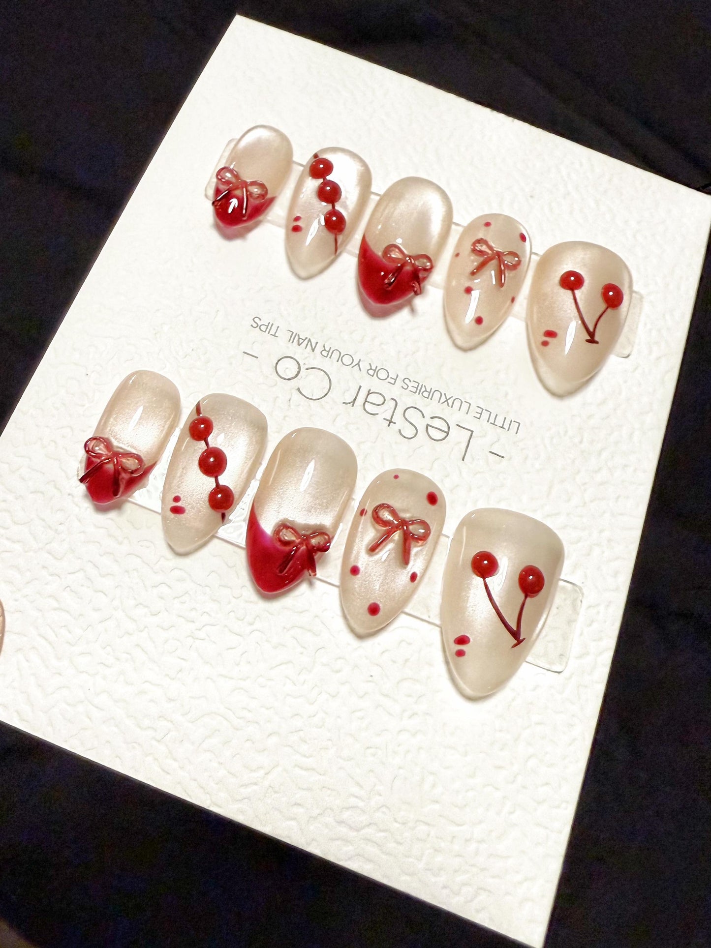 Reusable Berry Sweetheart Cat Eye| Handmade Press On Gel Acrylic Nails | 4for3 Timed Offer