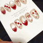 Reusable Berry Sweetheart Cat Eye| Handmade Press On Gel Acrylic Nails | 4for3 Timed Offer