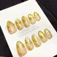 Reusable Golden Petal Veil Cat Eye| Handmade Press On Gel Acrylic Nails | 4for3 Timed Offer