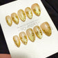 Reusable Golden Petal Veil Cat Eye| Handmade Press On Gel Acrylic Nails | 4for3 Timed Offer