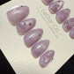 Reusable Lavender Illusion Cat Eye| Handmade Press On Gel Acrylic Nails | 4for3 Timed Offer