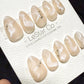 Reusable Cream Veil | Handmade Press On Gel Acrylic Nails ML 287 | 4for3 Timed Offer