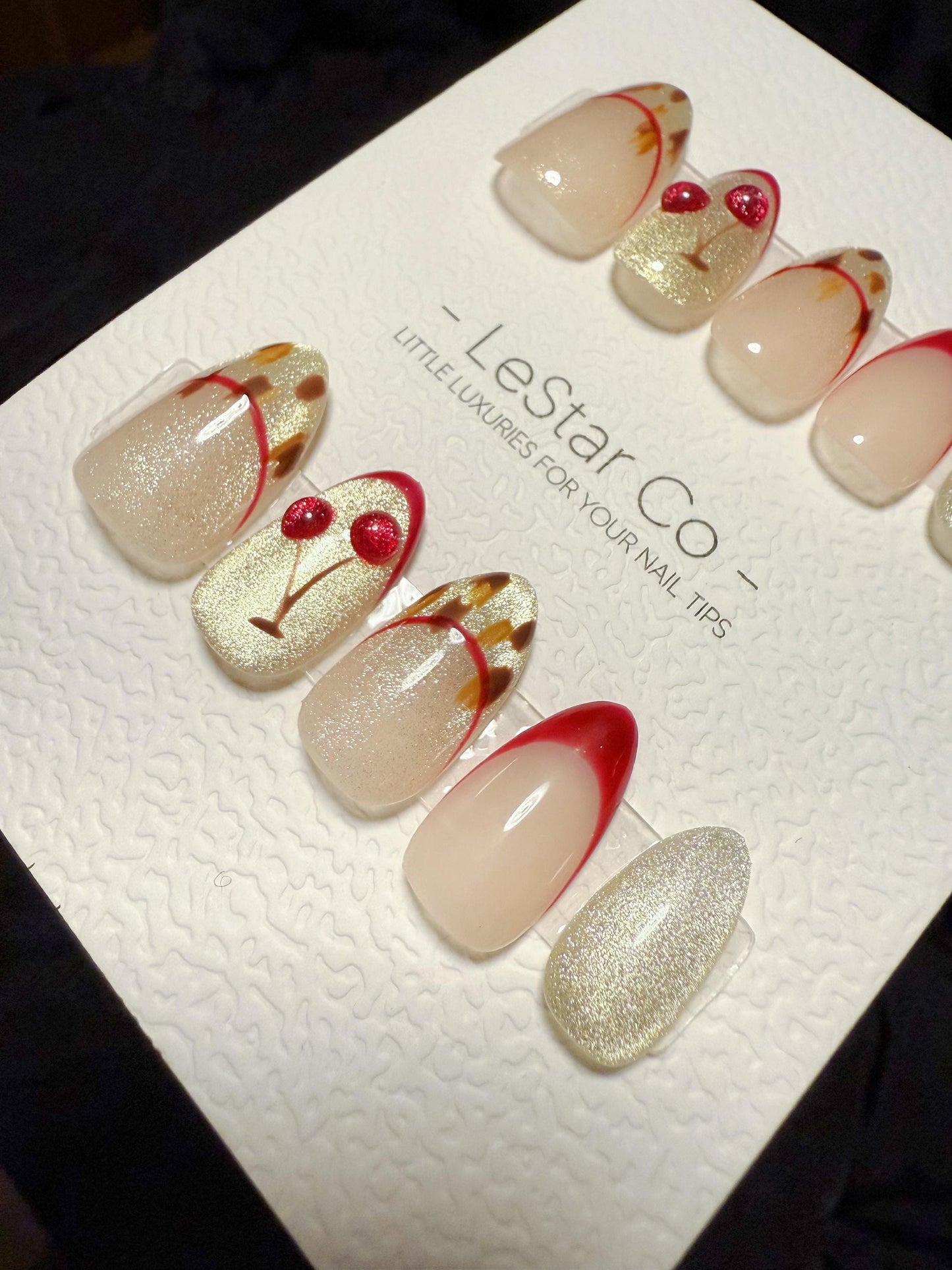 Reusable Chic Ember Cat Eye| Handmade Press On Gel Acrylic Nails | 4for3 Timed Offer