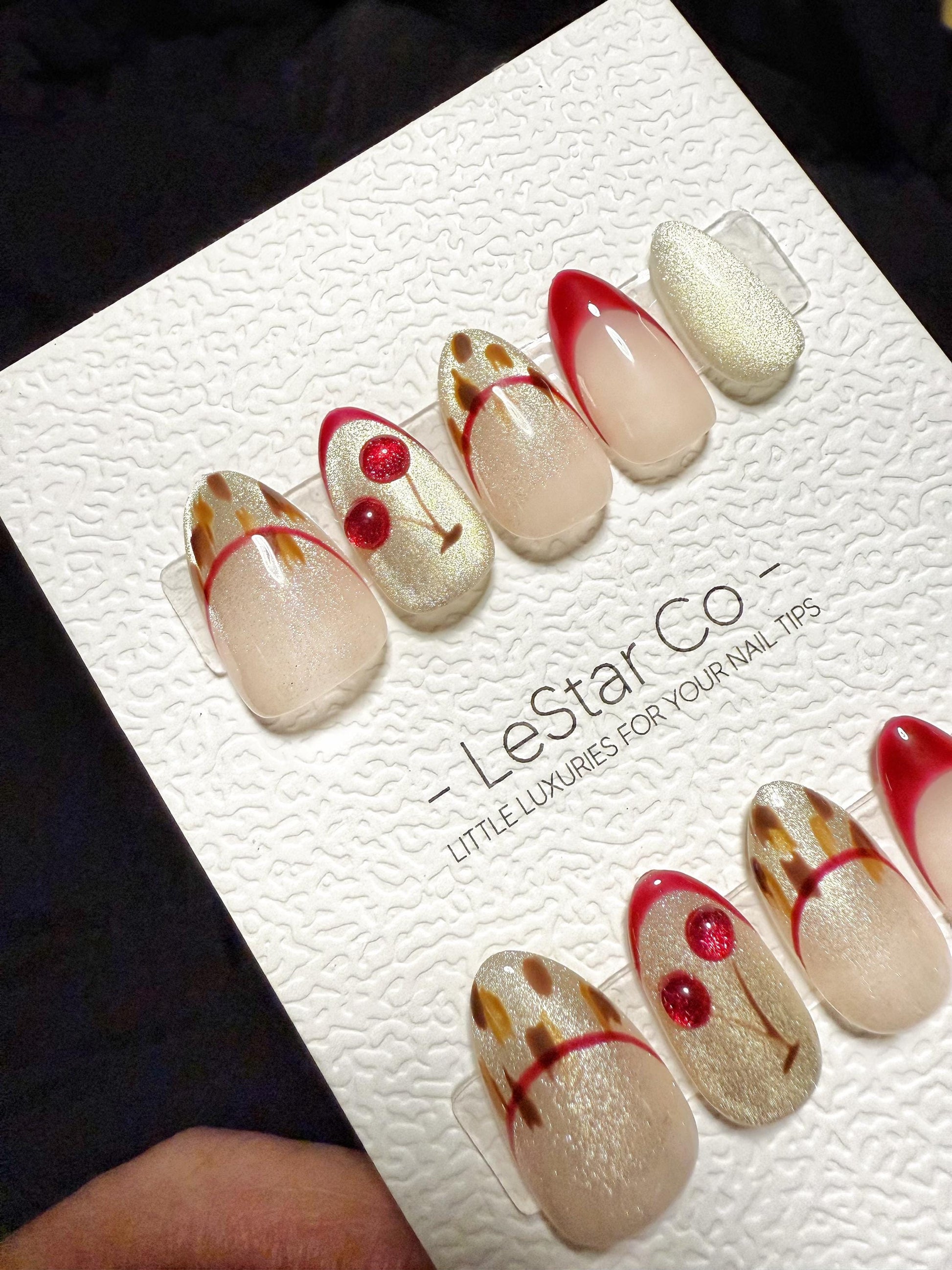Reusable Chic Ember Cat Eye| Handmade Press On Gel Acrylic Nails | 4for3 Timed Offer