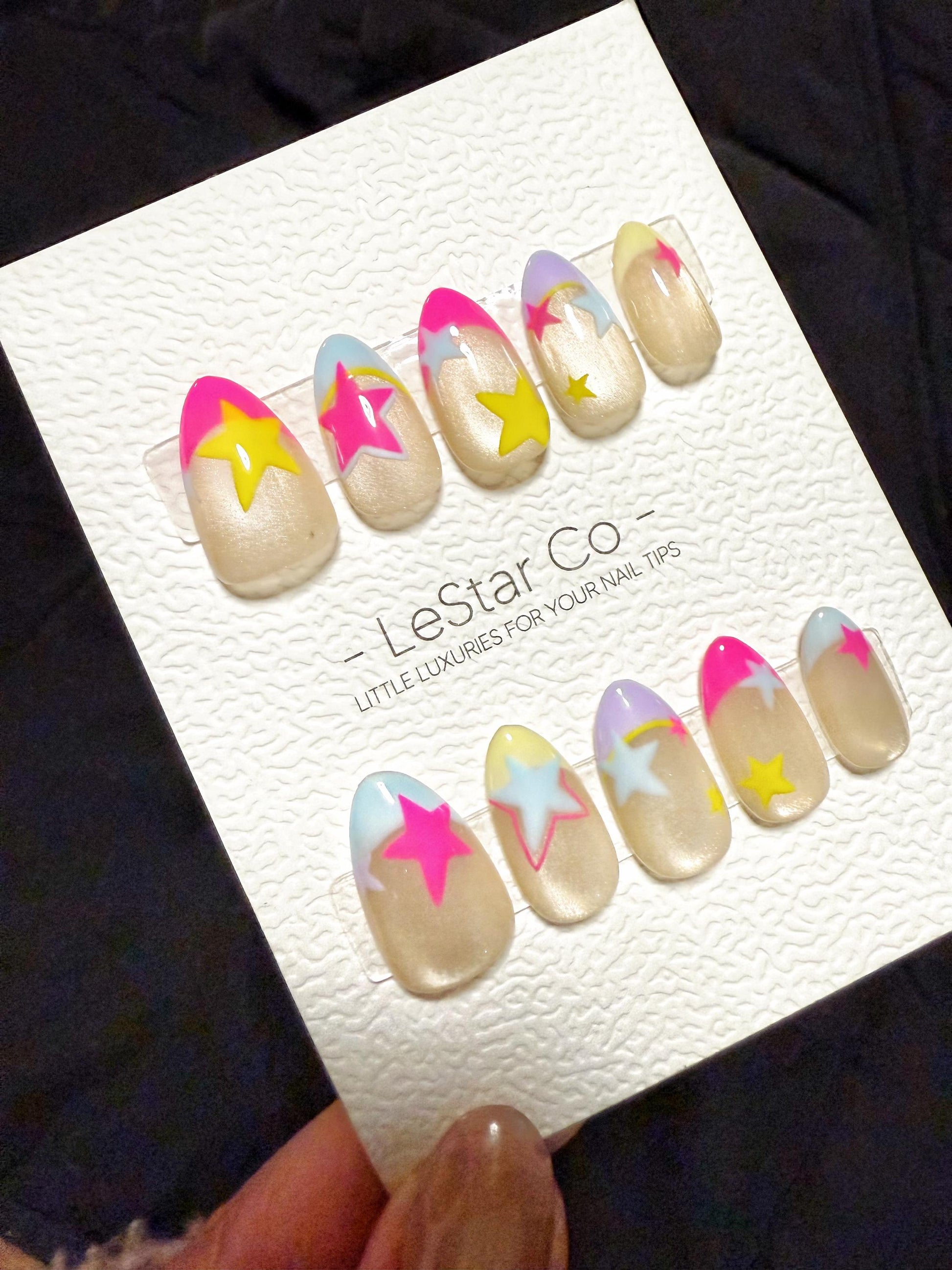 Reusable Pop Galaxy| Handmade Press On Gel Acrylic Nails | 4for3 Timed Offer