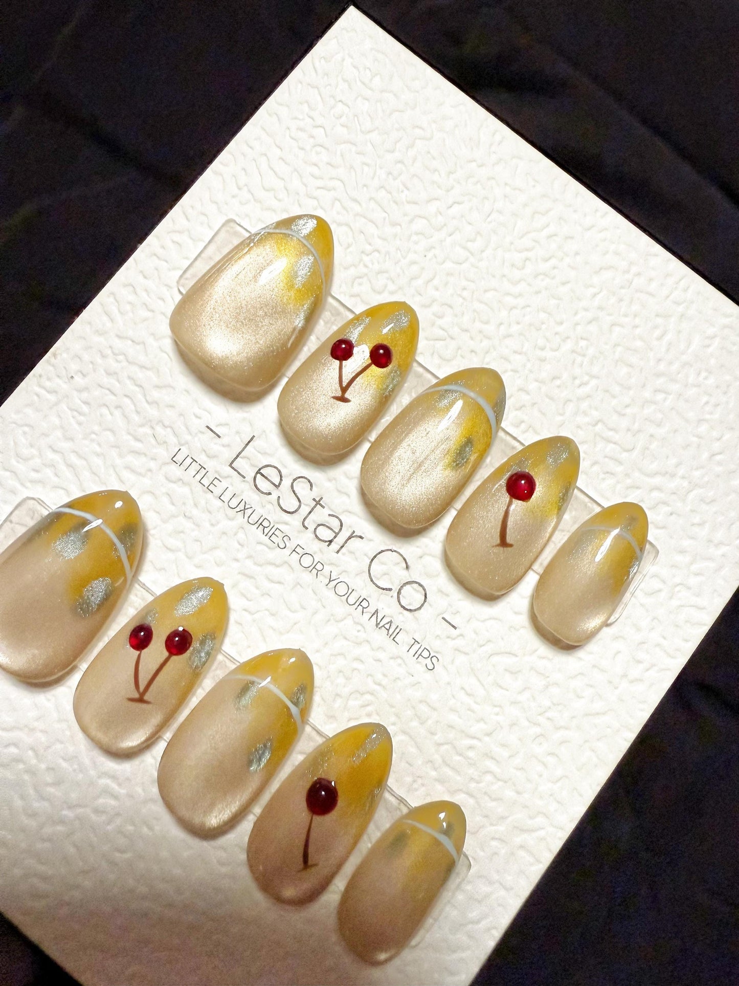 Reusable Golden Orchard | Handmade Press On Gel Acrylic Nails | 4for3 Timed Offer
