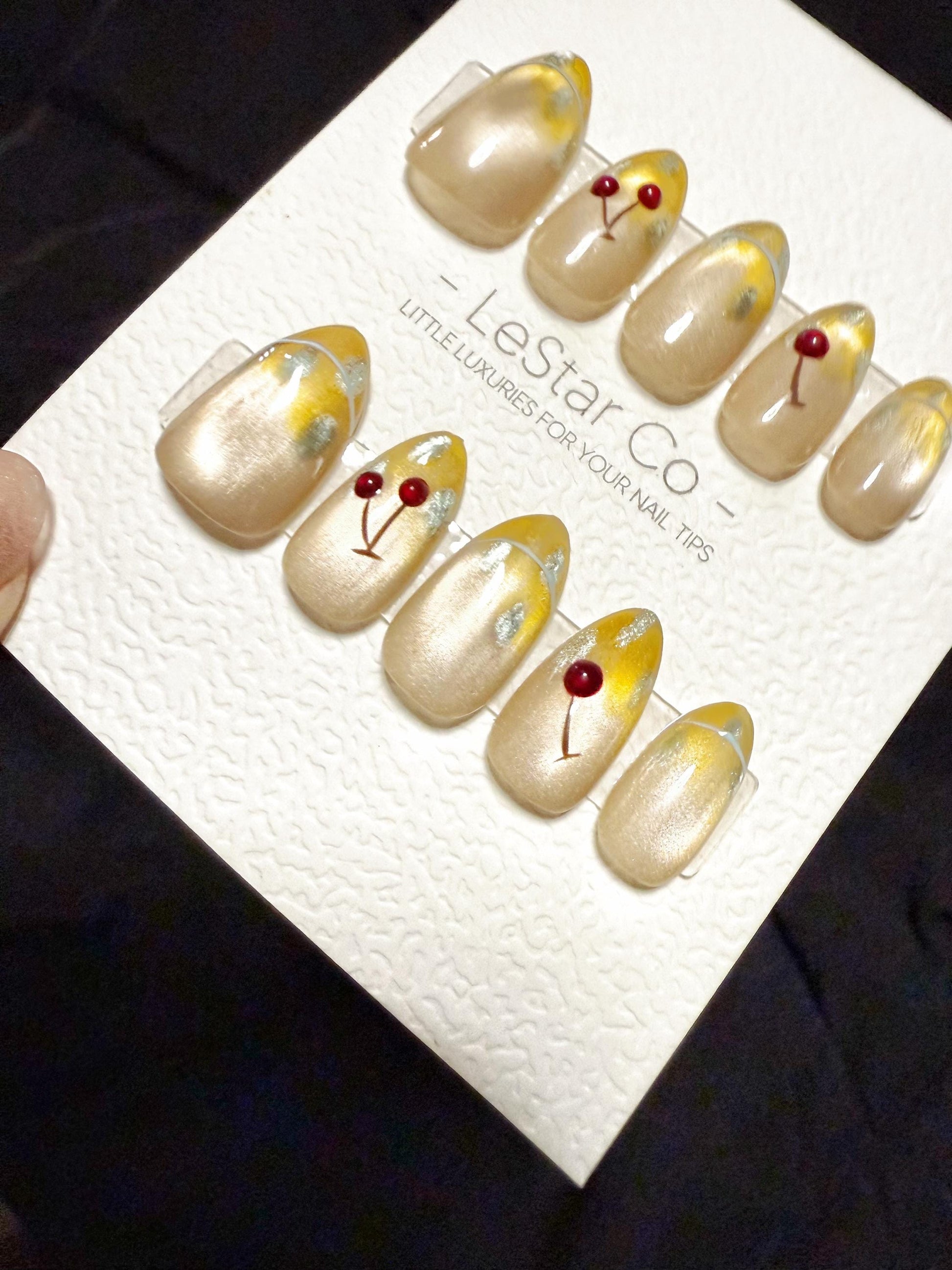 Reusable Golden Orchard | Handmade Press On Gel Acrylic Nails | 4for3 Timed Offer