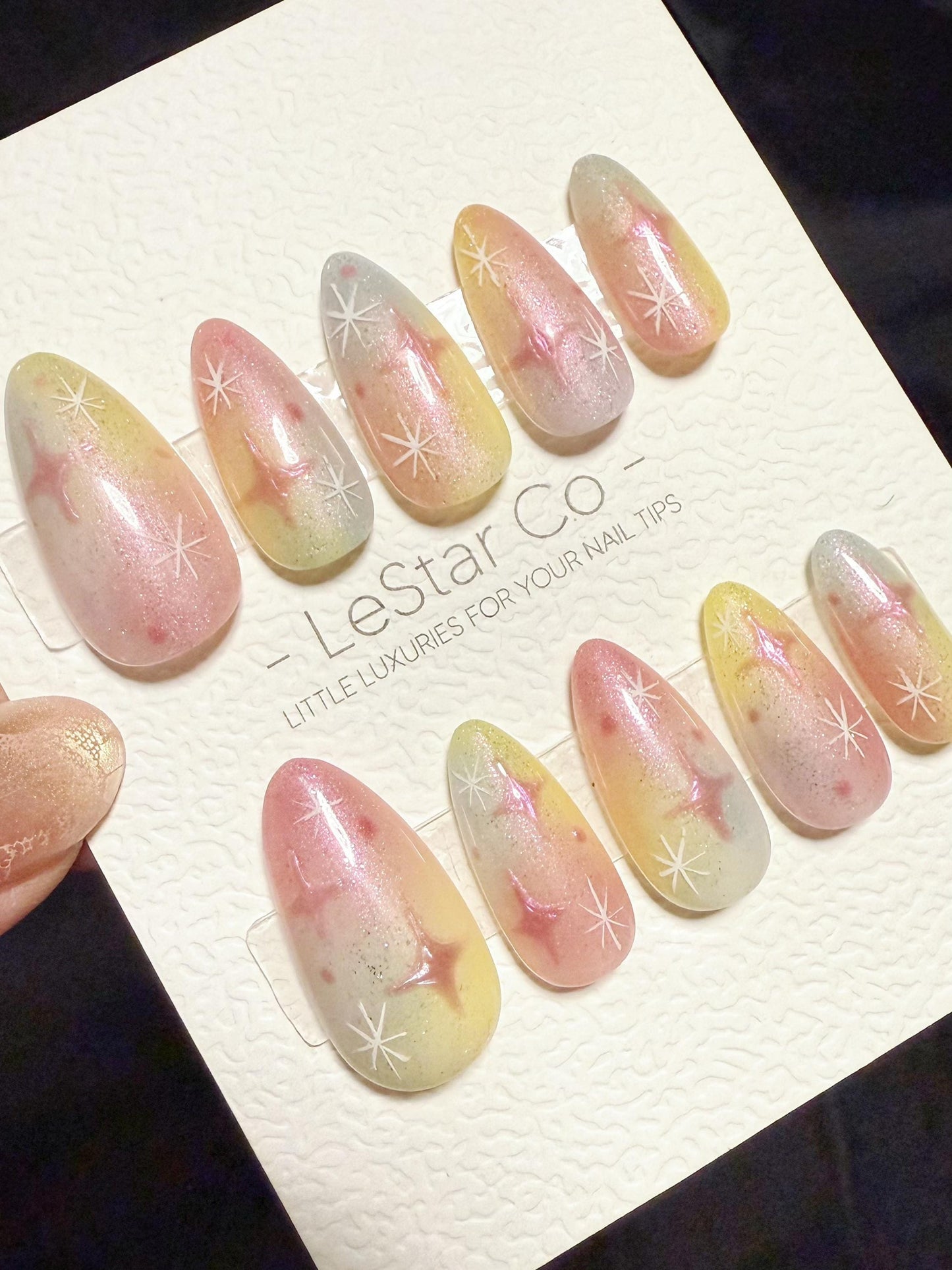 Reusable Fairy Pop Nebula | Handmade Press On Gel Acrylic Nails | 4for3 Timed Offer