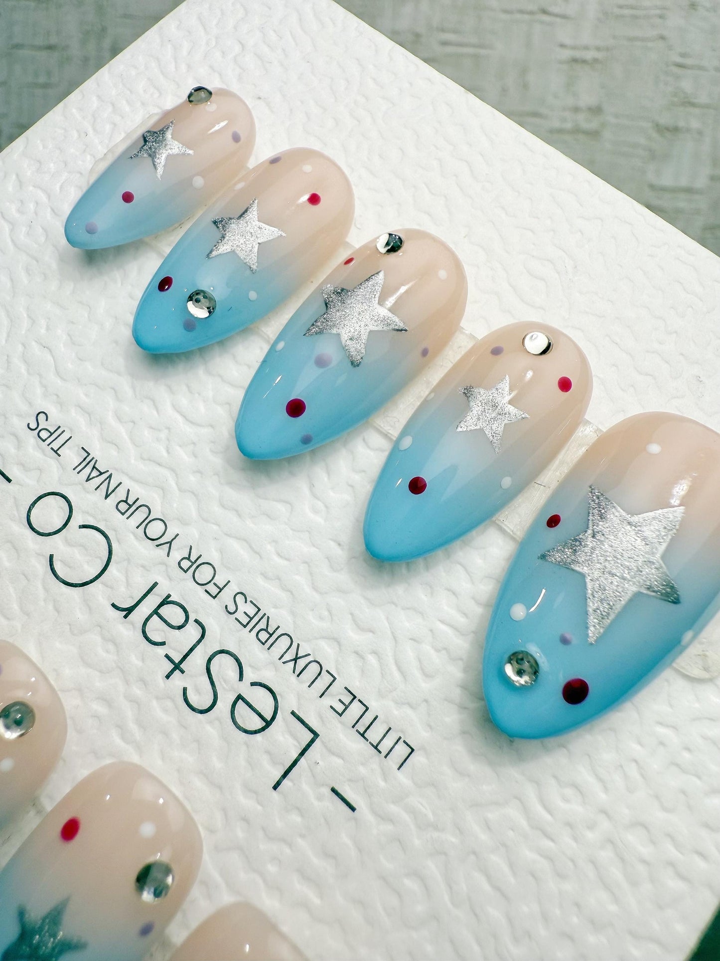Reusable Aqua Daydream | Handmade Press On Gel Acrylic Nails | 4for3 Timed Offer