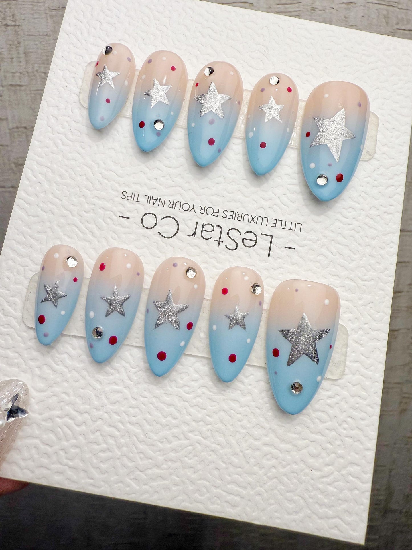 Reusable Aqua Daydream | Handmade Press On Gel Acrylic Nails | 4for3 Timed Offer