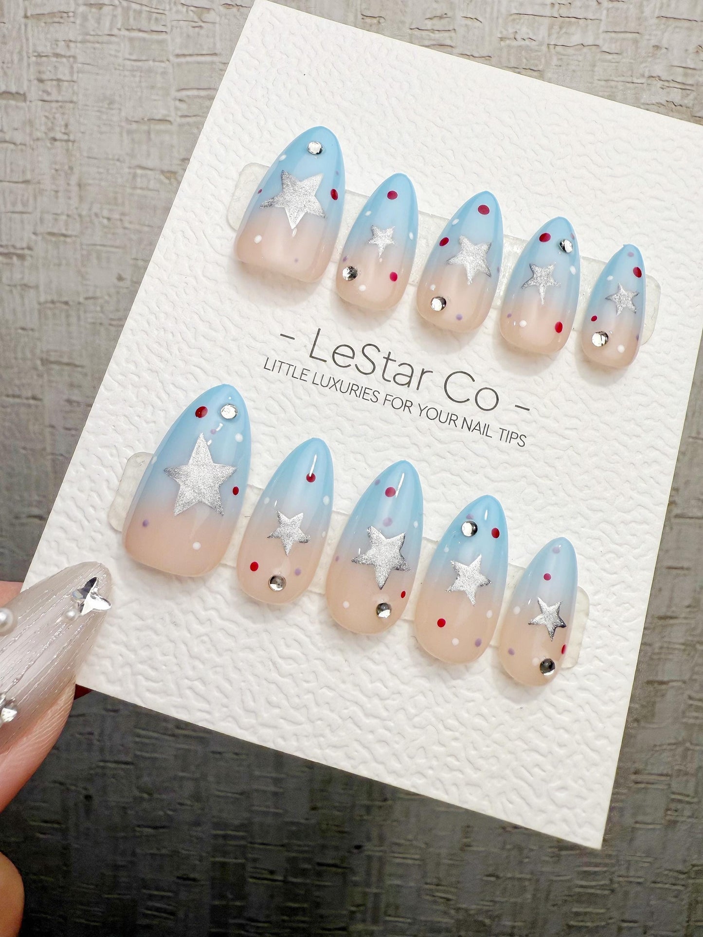 Reusable Aqua Daydream | Handmade Press On Gel Acrylic Nails | 4for3 Timed Offer