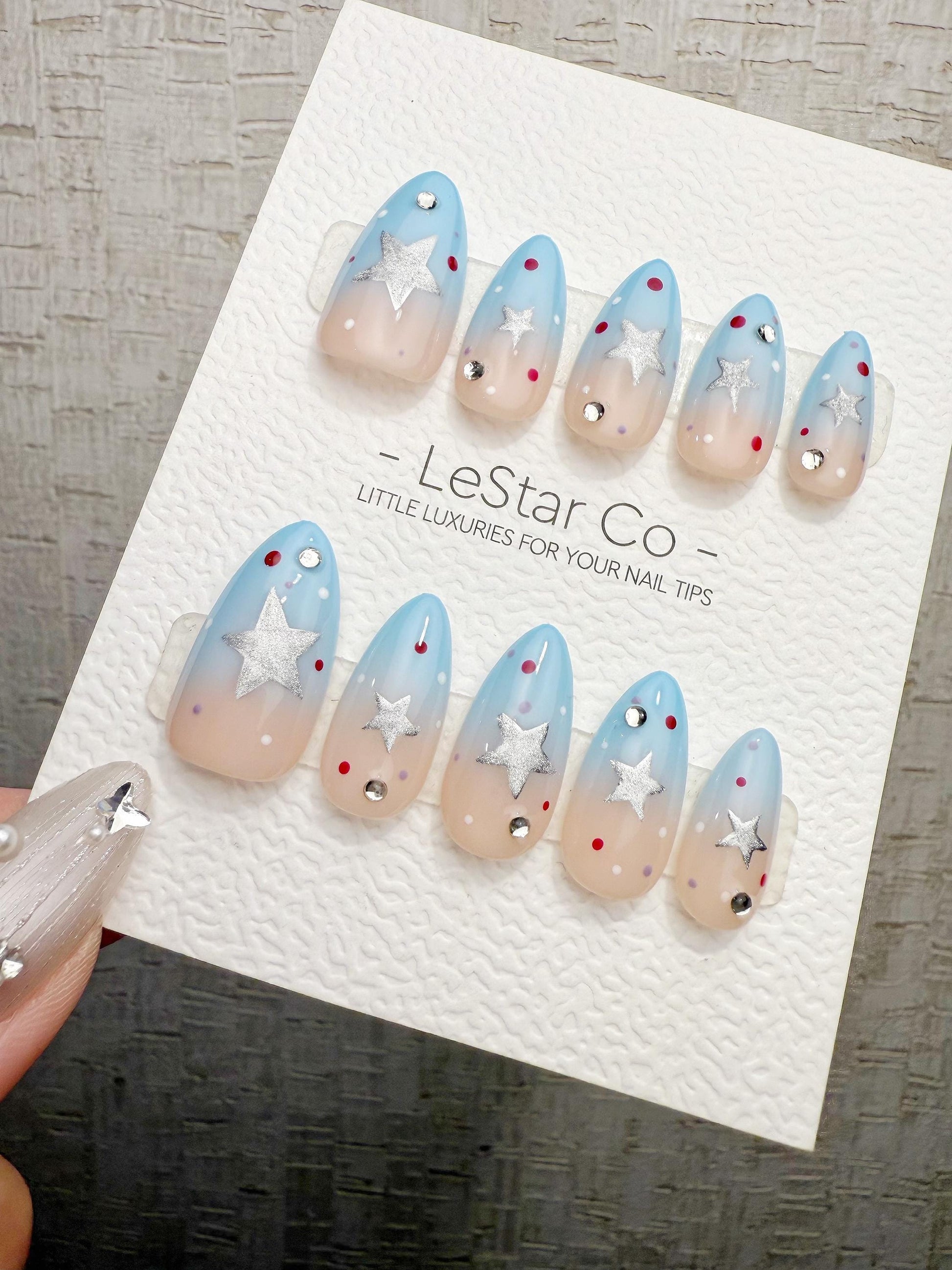 Reusable Aqua Daydream | Handmade Press On Gel Acrylic Nails | 4for3 Timed Offer