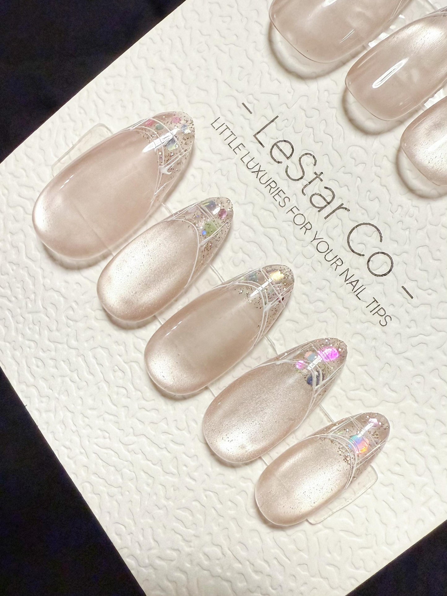 Reusable Stardust Frame Cat Eye | Handmade Press On Gel Nails | 4for3 Timed Offer