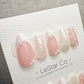 Reusable Pink Parfait Bow | Handmade Press On Gel Acrylic Nails | 4for3 Timed Offer