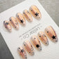 Reusable Peach Nova | Handmade Press On Gel Acrylic Nails | 4for3 Timed Offer