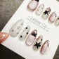 Reusable Pink Moon Glitter Cat Eye | Handmade Press On Gel Acrylic Nails | 4for3 Timed Offer