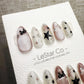 Reusable Pink Moon Glitter Cat Eye | Handmade Press On Gel Acrylic Nails | 4for3 Timed Offer