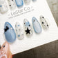 Reusable Icy Blue Orbit Cat Eye | Handmade Press On Gel Acrylic Nails | 4for3 Timed Offer