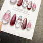 Reusable Velvet Cupcake Cat Eye | Handmade Press On Gel Acrylic Nails | 4for3 Timed Offer