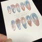 Reusable Cotton Cosmos Cat Eye | Handmade Press On Gel Acrylic Nails | 4for3 Timed Offer