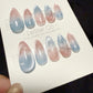 Reusable Cotton Cosmos Cat Eye | Handmade Press On Gel Acrylic Nails | 4for3 Timed Offer