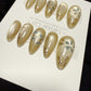 Reusable Golden Dusk Petals Cat Eye | Handmade Press On Gel Acrylic Nails | 4for3 Timed Offer