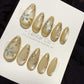 Reusable Golden Dusk Petals Cat Eye | Handmade Press On Gel Acrylic Nails | 4for3 Timed Offer