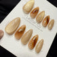 Reusable Toffee Glow Cat Eye | Handmade Press On Gel Acrylic Nails | 4for3 Timed Offer