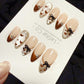 Reusable Brownie Belle | Handmade Press On Gel Acrylic Nails | 4for3 Timed Offer