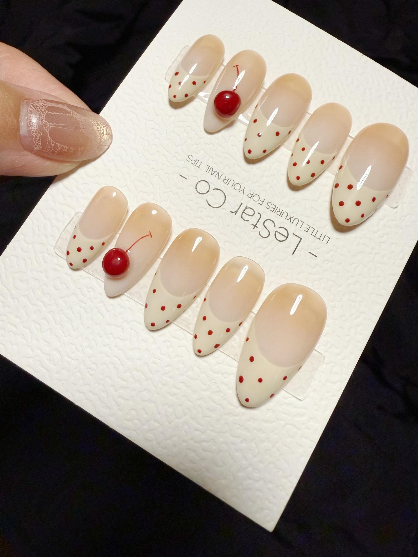 Reusable Cherry on Top | Handmade Press On Gel Acrylic Nails | 4for3 Timed Offer