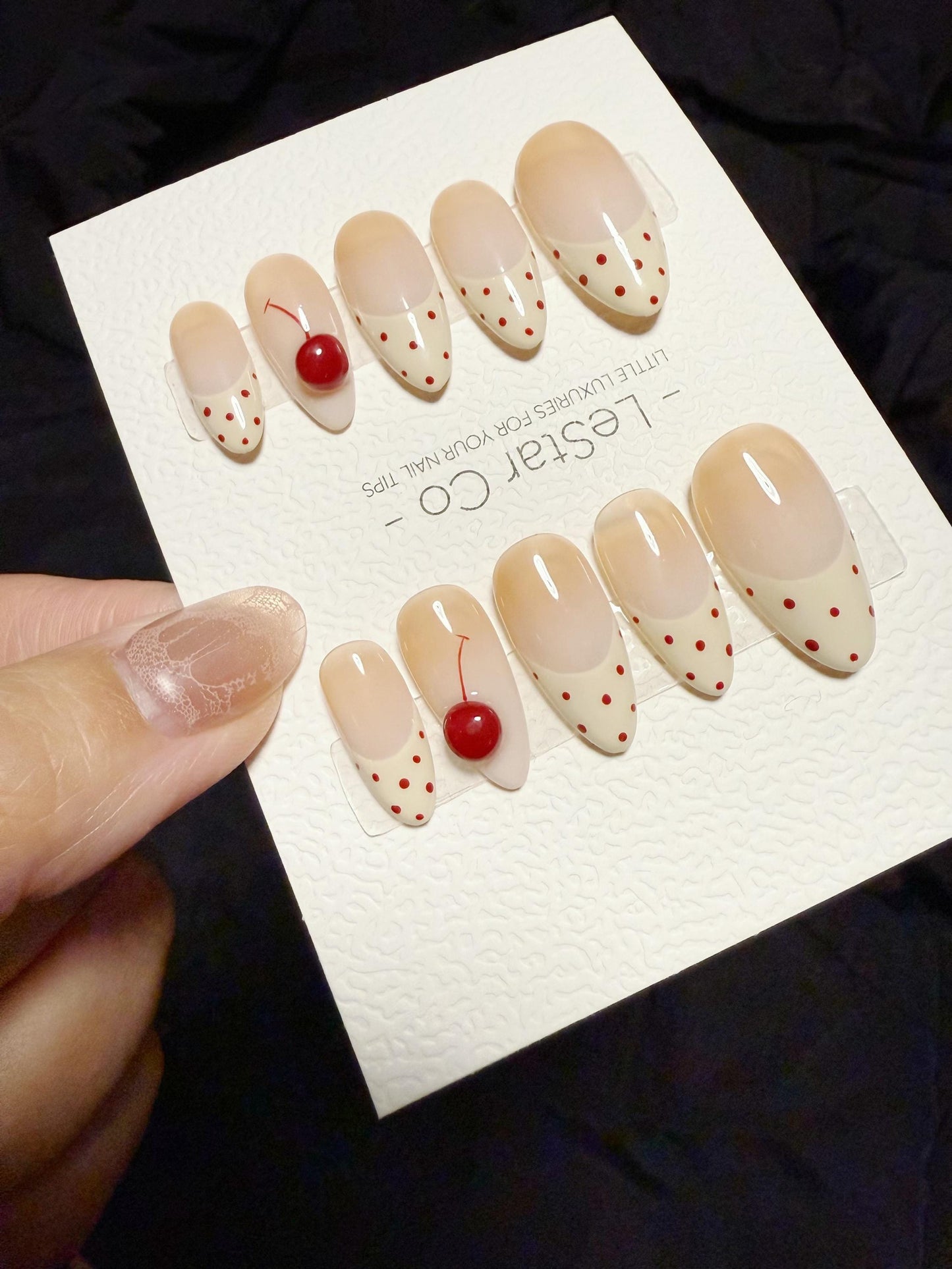 Reusable Cherry on Top | Handmade Press On Gel Acrylic Nails | 4for3 Timed Offer