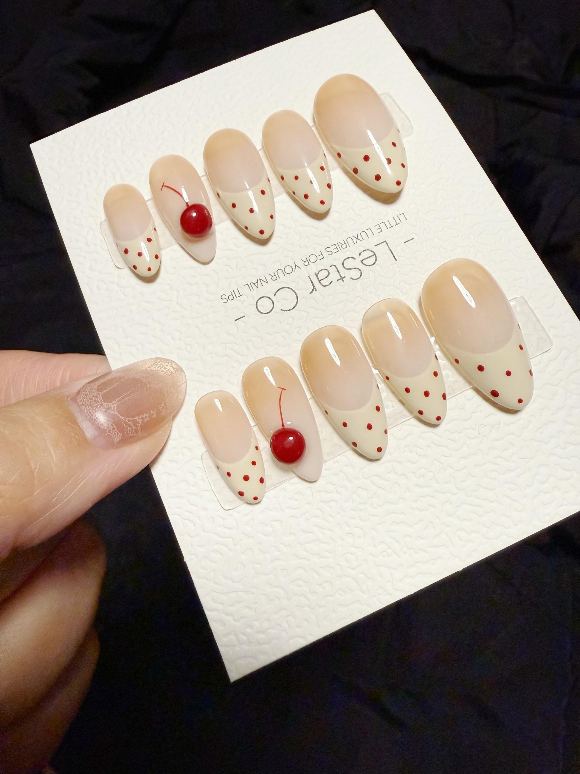 Reusable Cherry on Top | Handmade Press On Gel Acrylic Nails | 4for3 Timed Offer