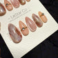 Reusable Blush Quartz Veins Cat Eye | Handmade Press On Gel Acrylic Nails | 4for3 Timed Offer