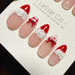 Reusable Cherry Lace Love | Handmade Press On Gel Acrylic Nails | 4for3 Timed Offer